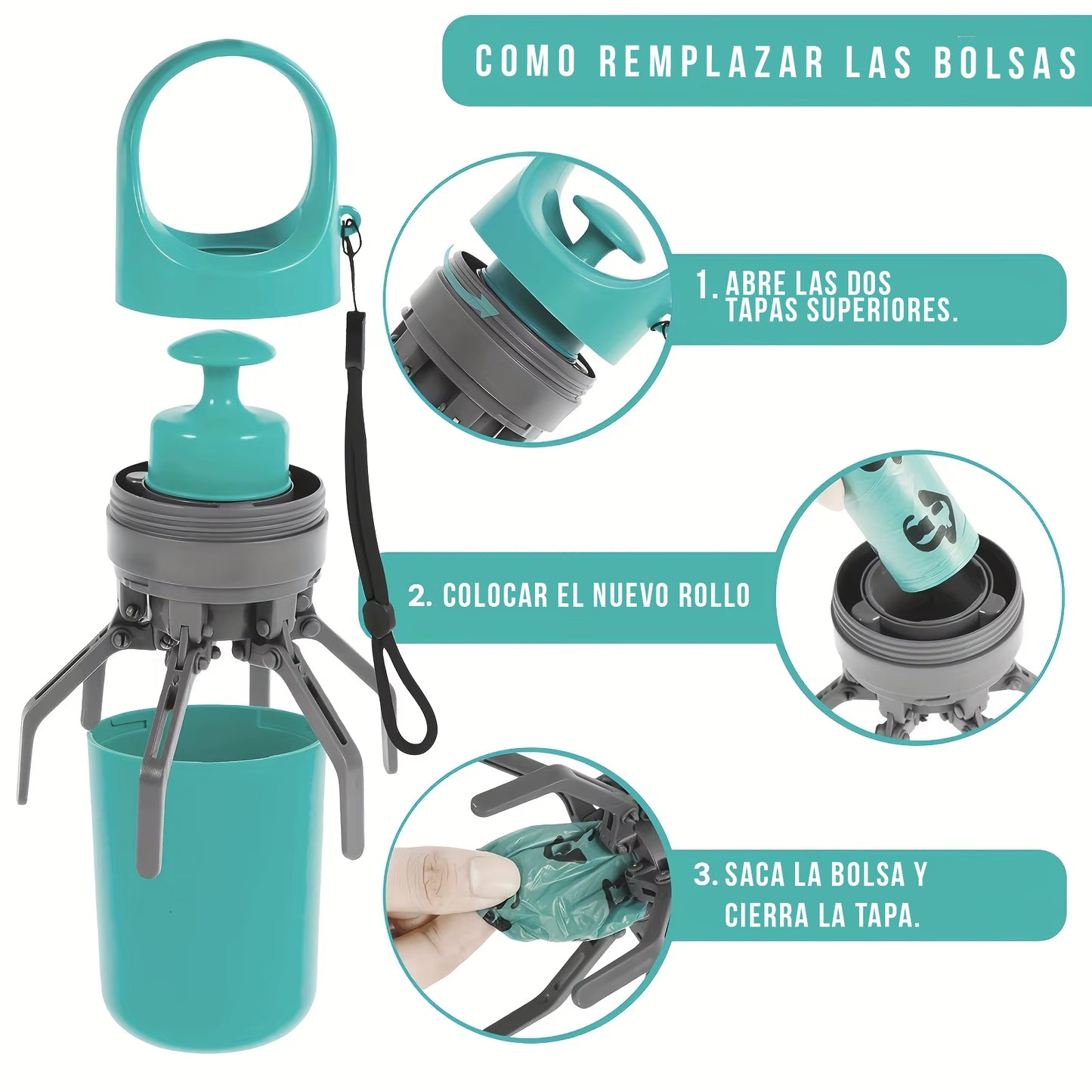 Recogedor portátil de caquita de mascota